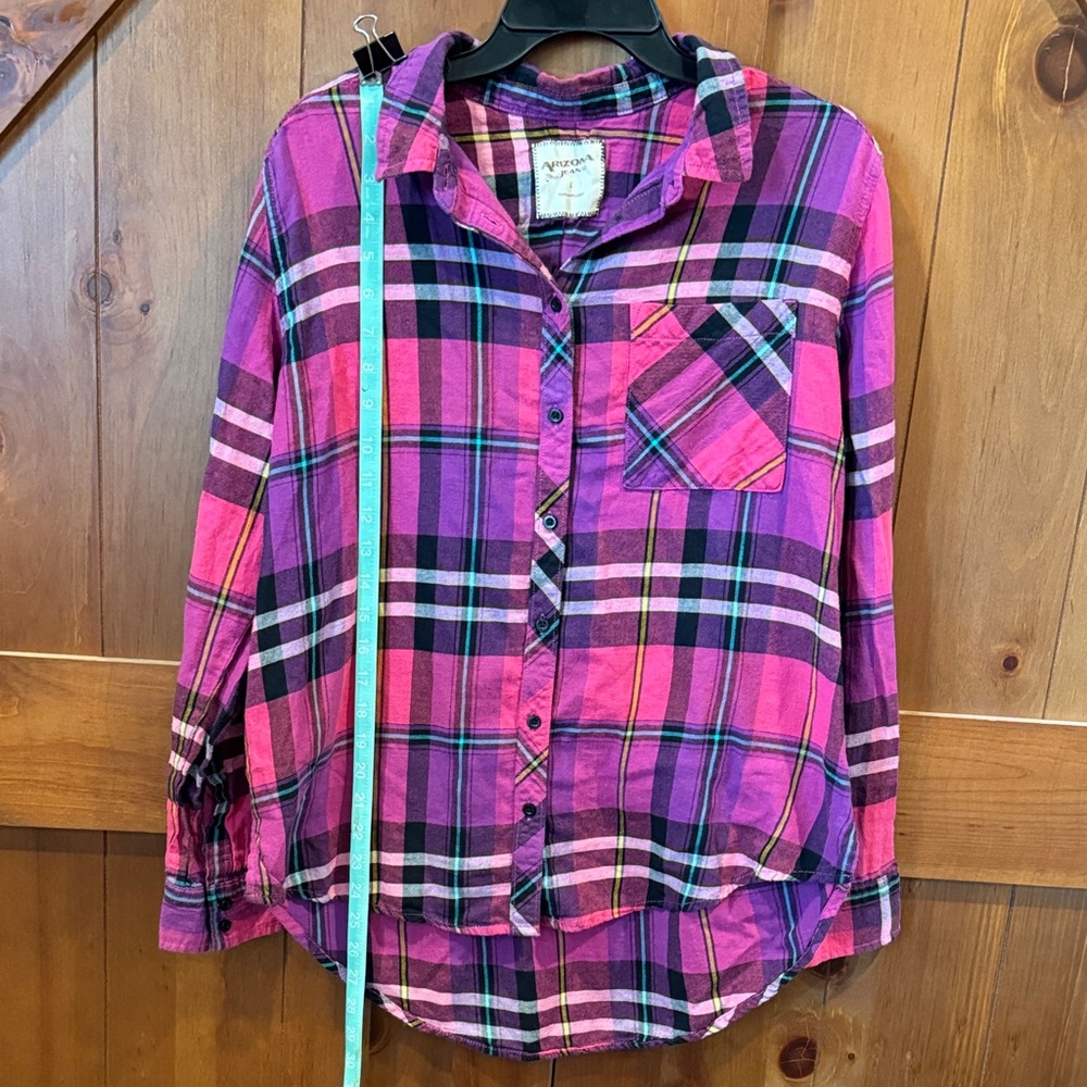 Arizona Jean Company — Plaid Flannel Button-Down in Pink and Purple - Picture 7 of 9
